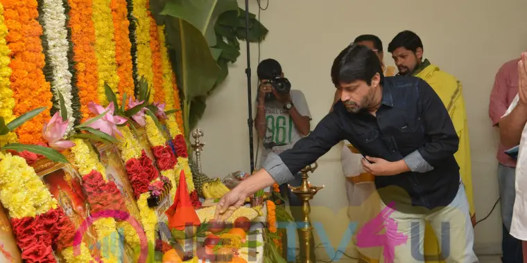 Vibrant Photos Of Ravi Teja S Raja The Great Movie Pooja Ceremony