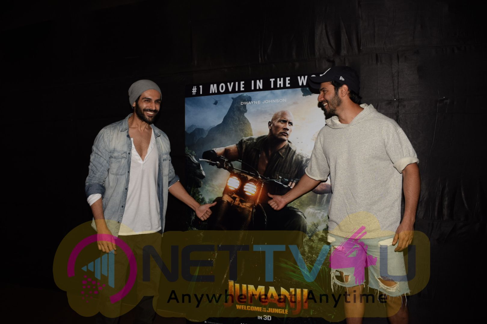 Varun Dhawan & Kartik Aaryan At Special Screening Of Film Jumanji Welcome To The Jungle Stills Hindi Gallery