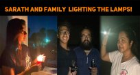 Sarathkumar And Family About Lighting The Lamps..