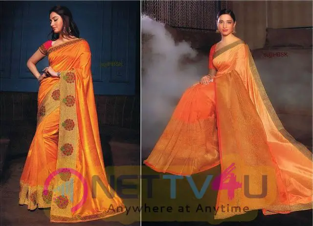 Actress Tamanna latest saree photos Telugu Gallery