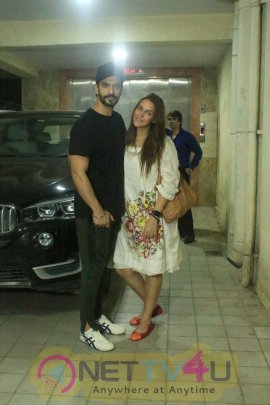 Angad Bedi And Neha Dhupia  Spotted At  Bandra Hindi Gallery