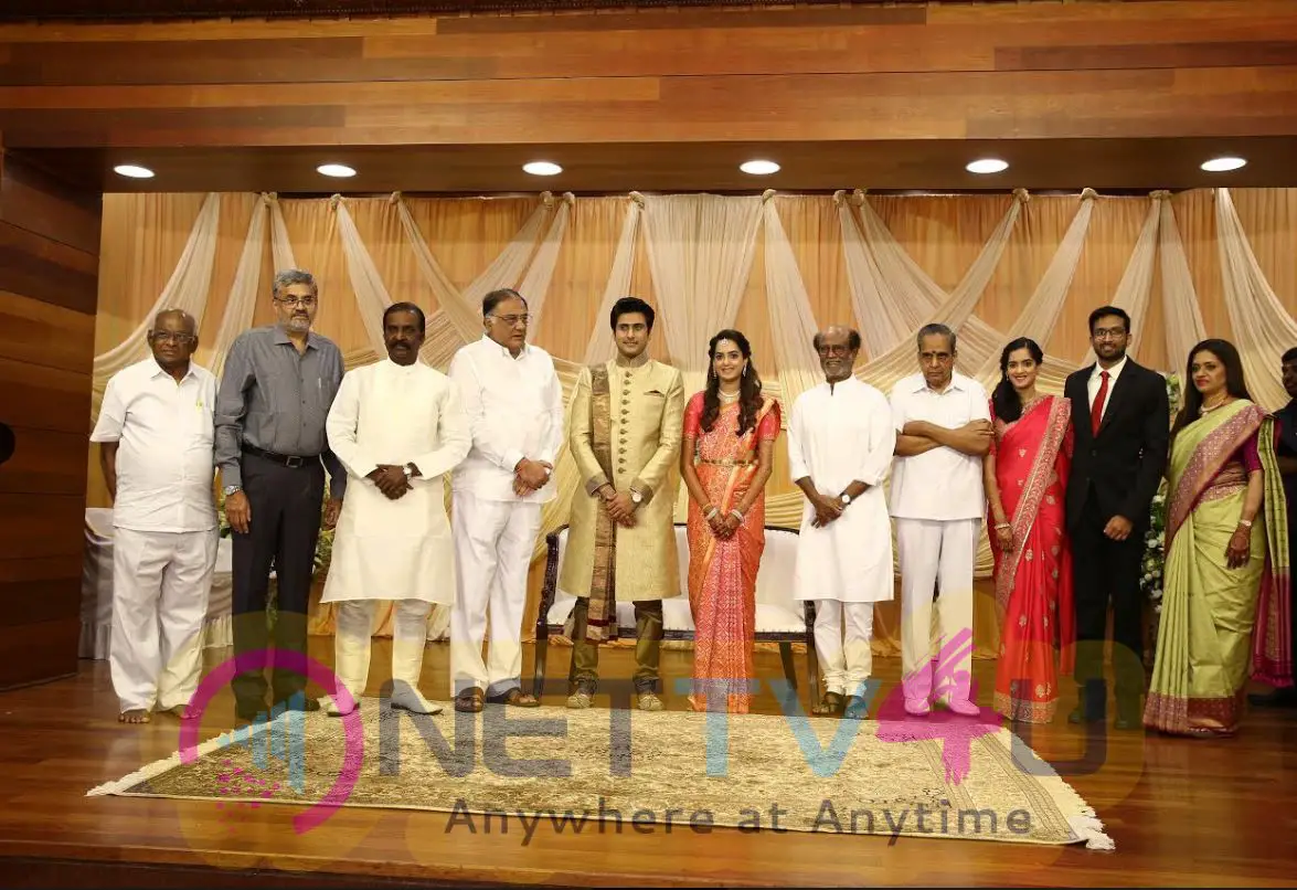 Super Star Rajinikanth At AVM Family Wedding Function Photos Tamil Gallery