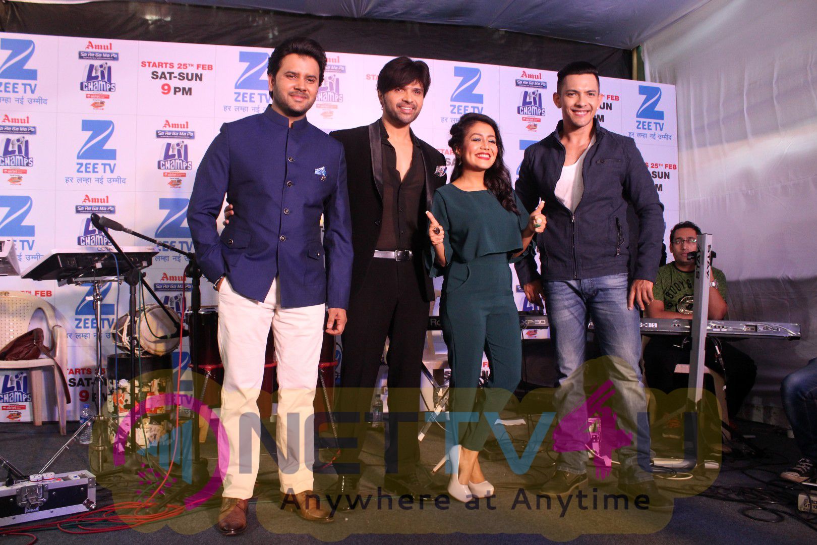 Himesh Reshammiya,Neha Kakkar & Javed Ali At Press Concert Of Sa Re Ga Ma Pa Li'l Champs Stills Hindi Gallery