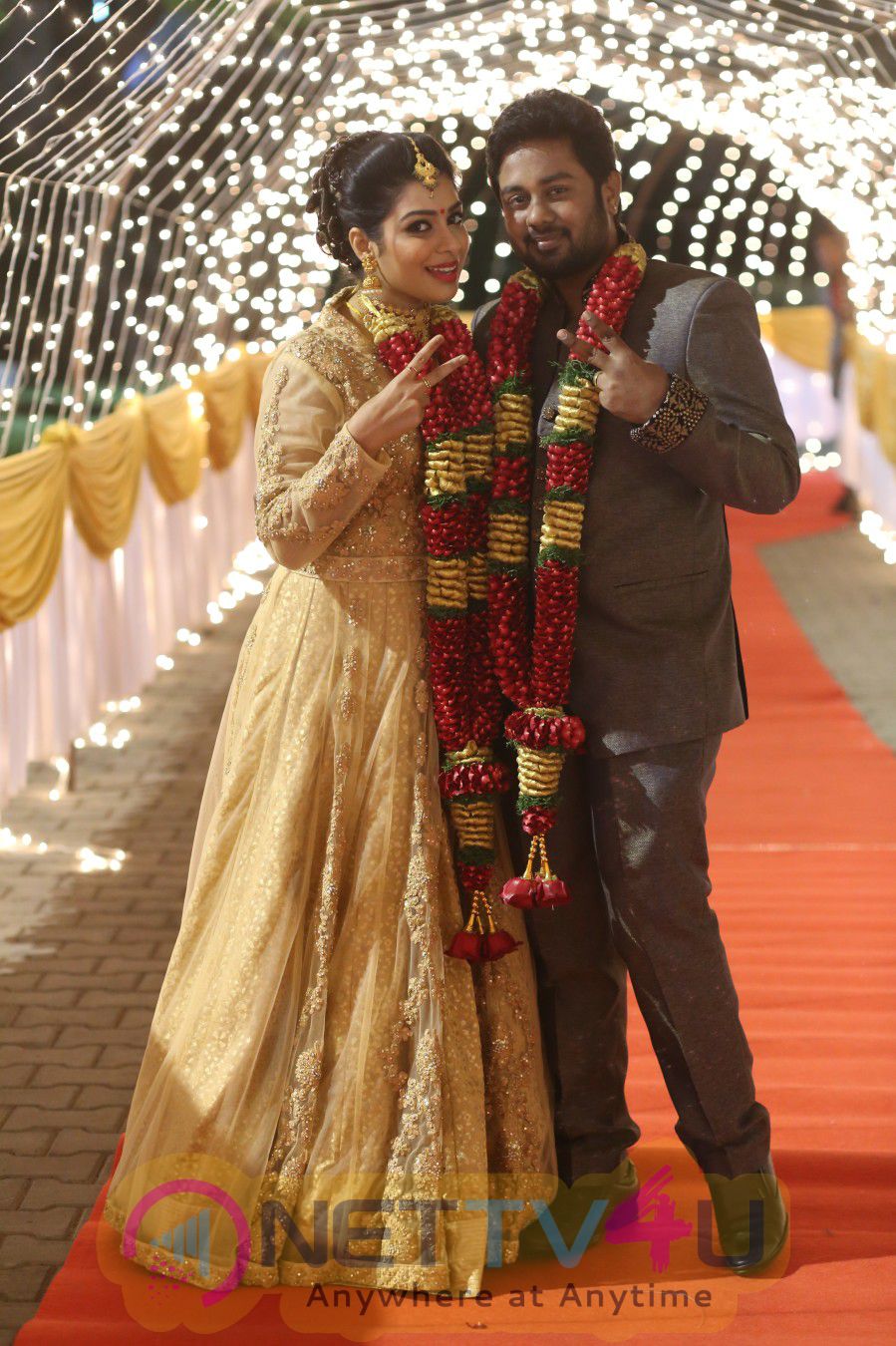 Pichaikaran Movie Heroine Satna Titus And Distributor Karthik Marriage Reception Magnificent Photos Tamil Gallery