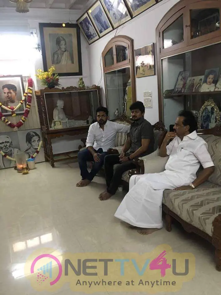 Actor Karthi Met M.K.Stalin In His House Pics Tamil Gallery