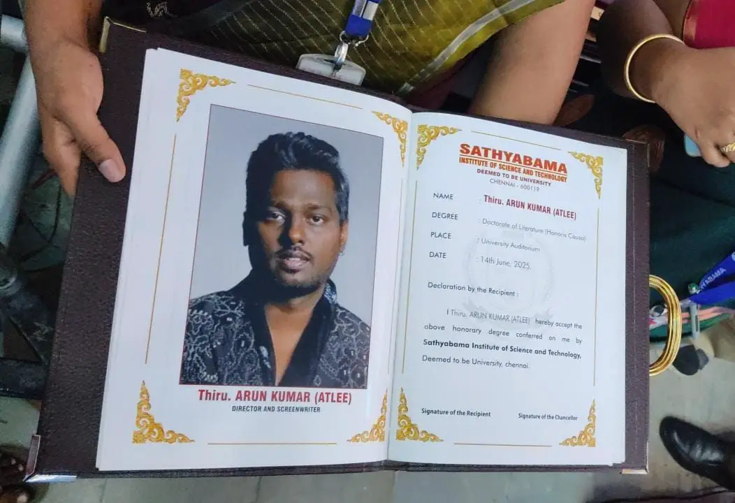 Atlee Is Now Dr Atlee - Receives Honorary Doctorate From Sathyabama University Tamil Gallery