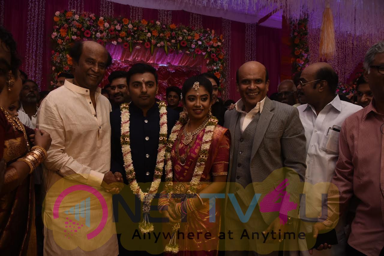 Superstar Rajinikanth At Vagai Chandrasekar Sir's Family Wedding Reception Still Tamil Gallery