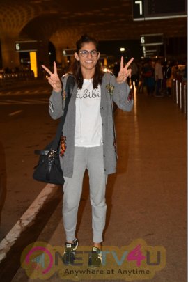 Kubra Seth Spotted At Airport Cute Images  Hindi Gallery