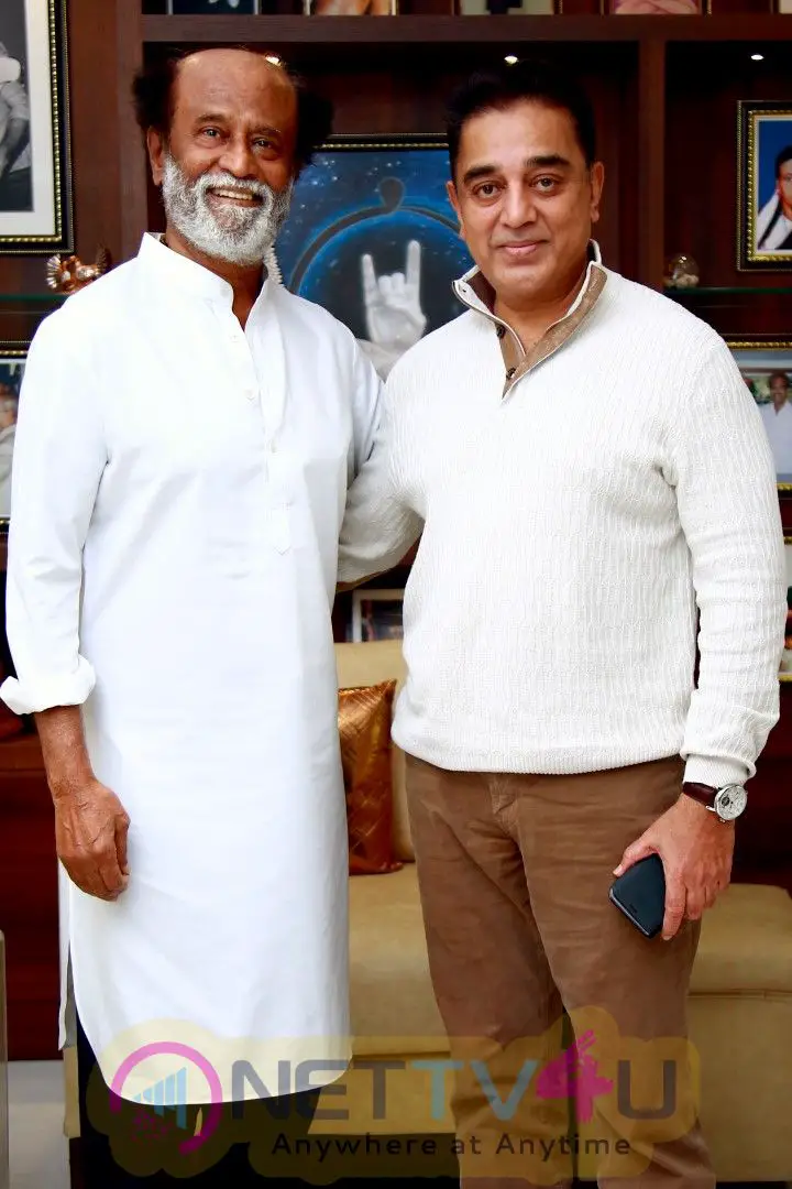Kamal Haasan Meets Rajinikanth At His Residence Images Tamil Gallery