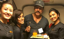Airhostesses Give A Pleasant Surprise To Vikram