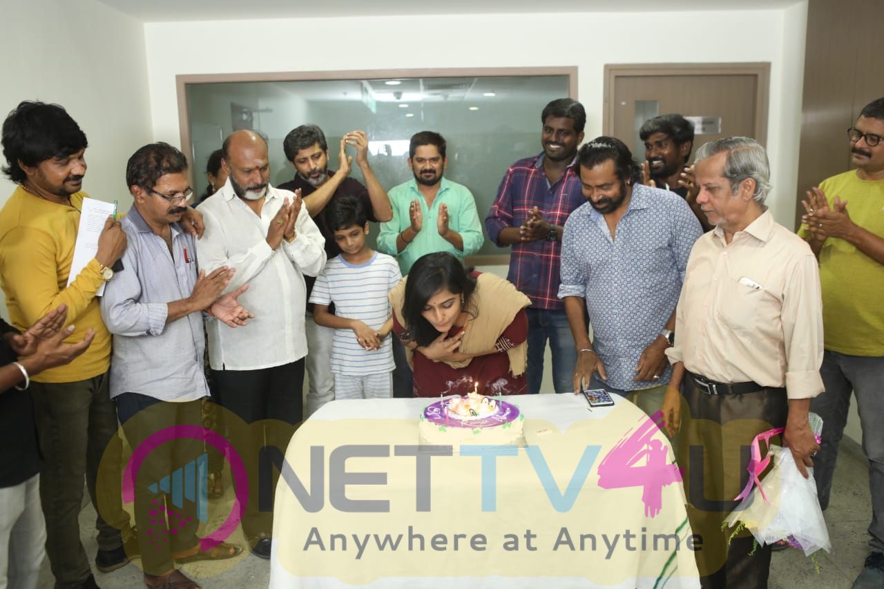 Actress Remya Nambeesan Celebrate Her Birthday With Tamilarasan Movie Team Tamil Gallery