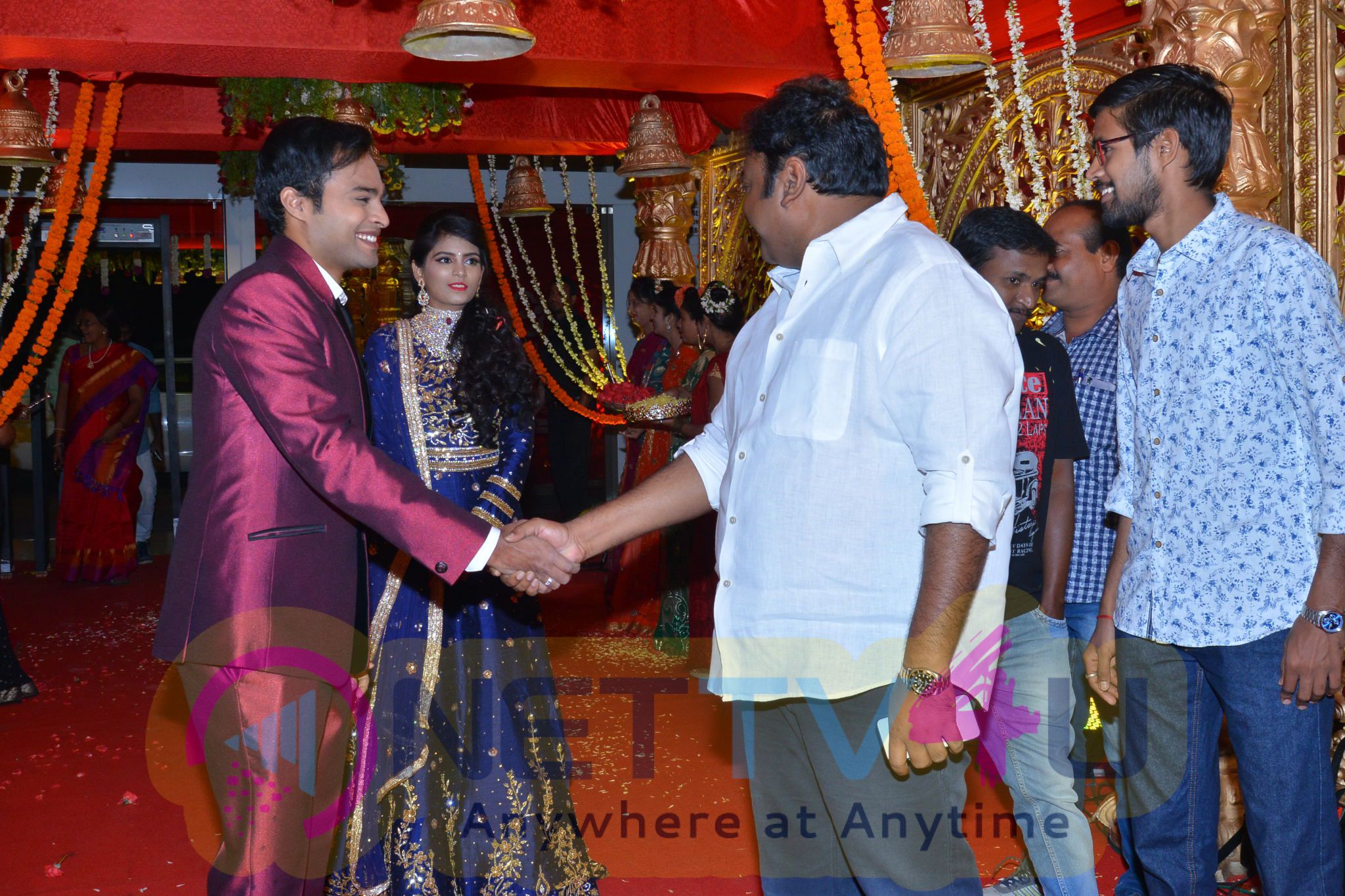 Producer Krishna Reddy Son Bhuvan Sagar Sindhusha Wedding Reception Photos Telugu Gallery