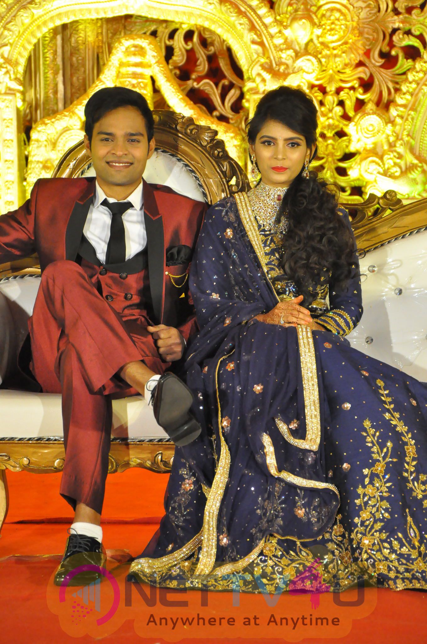 Producer Krishna Reddy Son Bhuvan Sagar Sindhusha Wedding Reception Photos Telugu Gallery