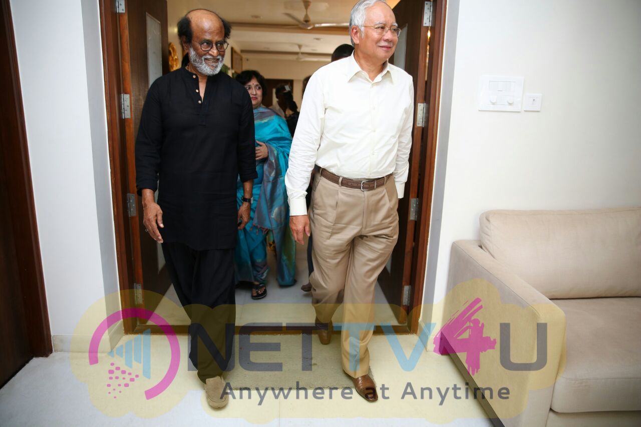 Malaysian PM Najib Razak Meet Superstar Rajinikanth Beautiful Pics Tamil Gallery