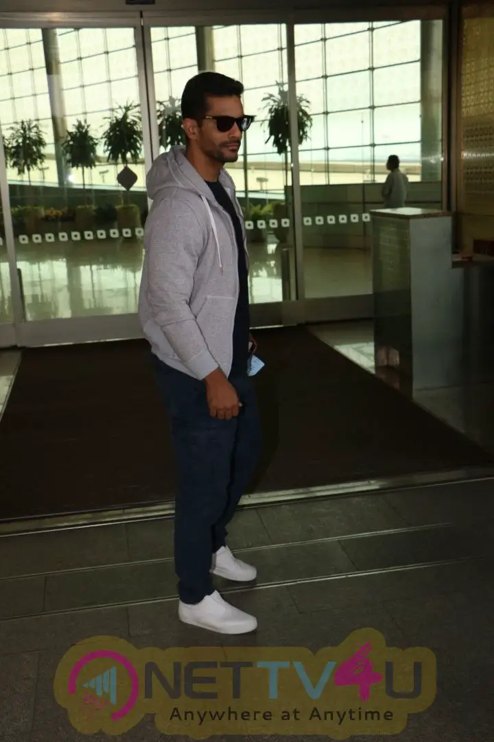 Angad Bedi  Spotted At The Airport Stills Hindi Gallery
