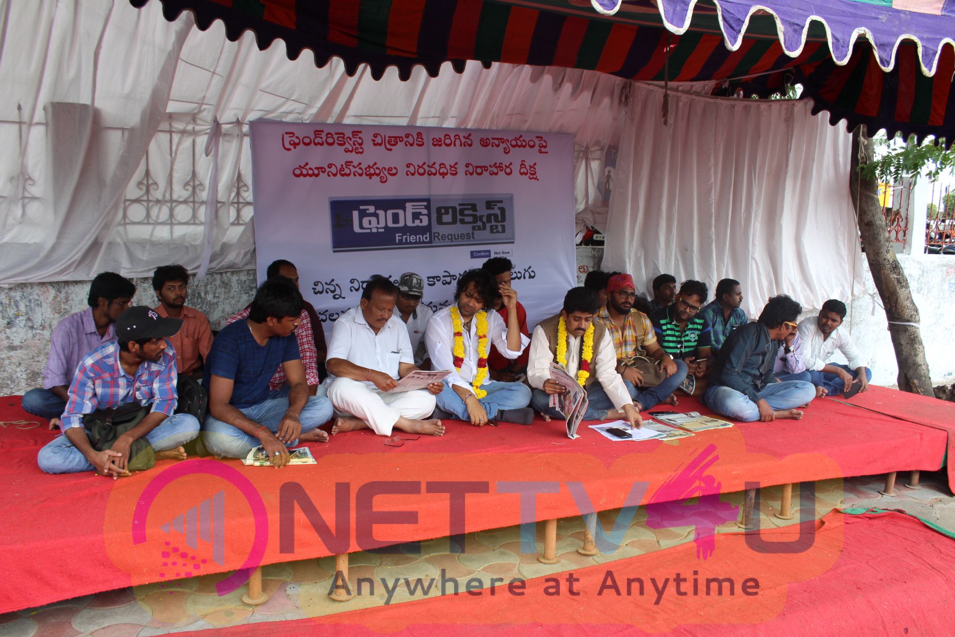 Actor Aditya Om On Hunger Strike At Film Chamber Exclusive Photos Telugu Gallery