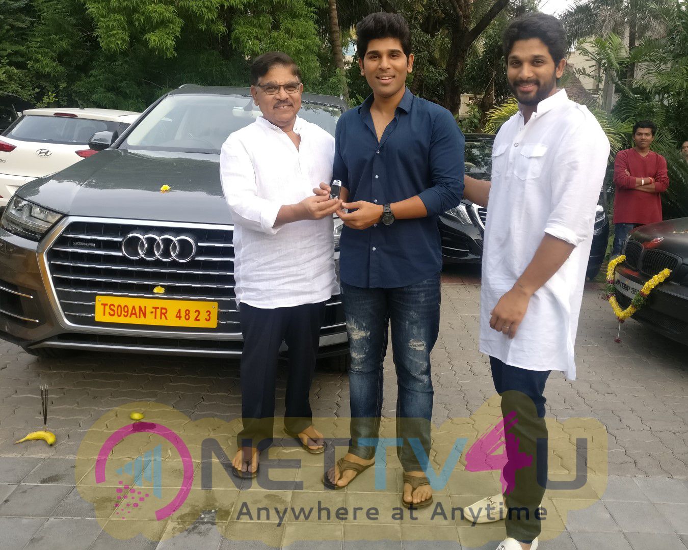Allu Aravind Gifts New Audi Car To Allu Sirish For Dussehra Festival Still Telugu Gallery