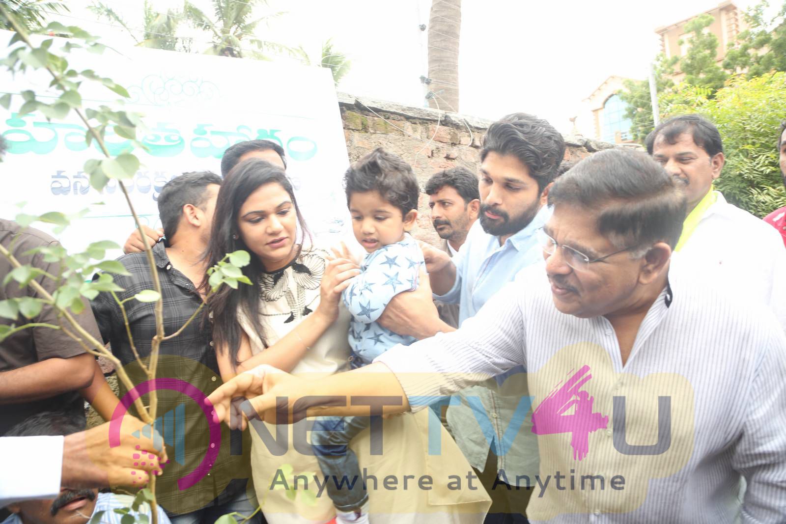 Allu Arjun And Allu Ayaan Participated In Haritha Haram Event Dazzling Photos Telugu Gallery