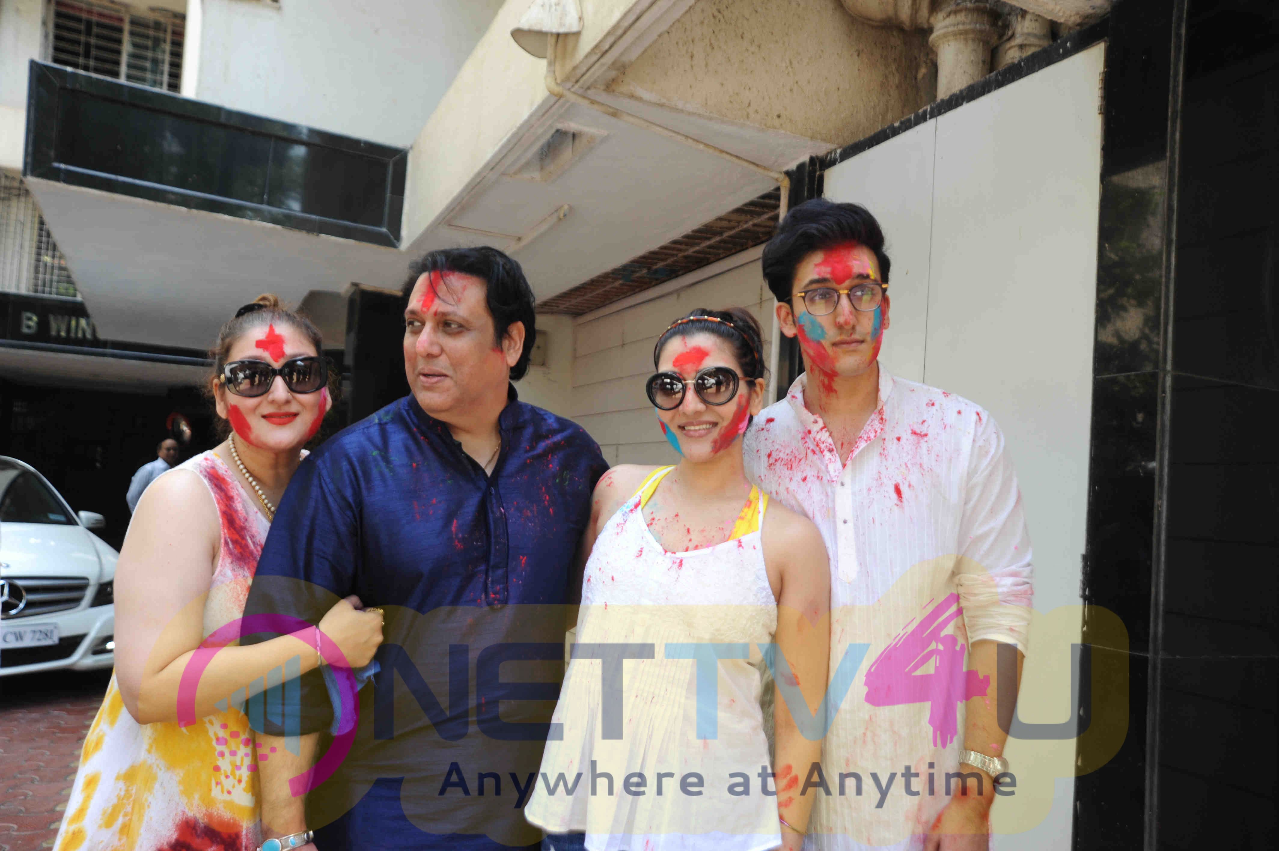 Actor Govinda Celebrates Holi 2016 With His Family Photos Hindi Gallery