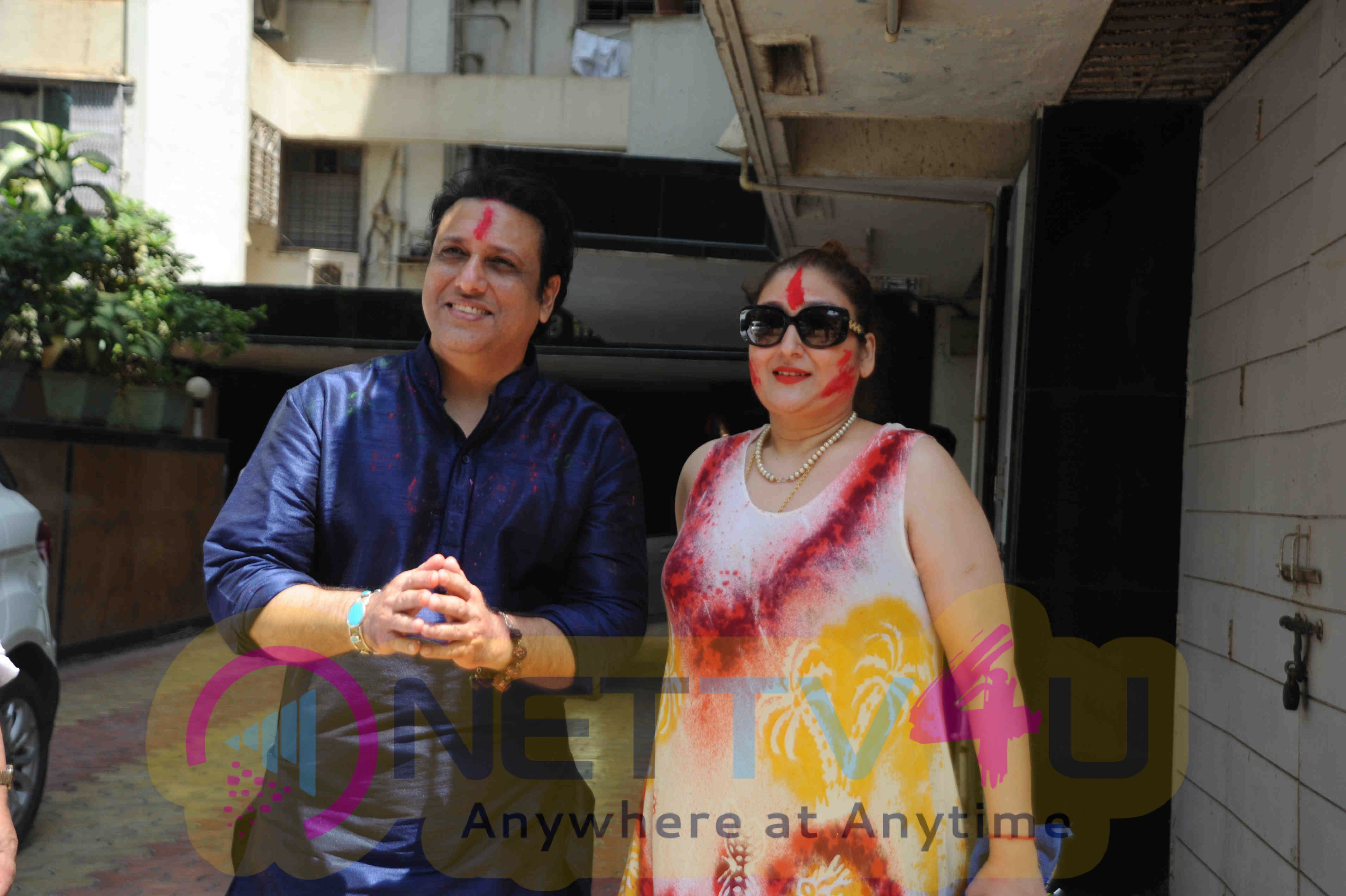 Actor Govinda Celebrates Holi 2016 With His Family Photos Hindi Gallery