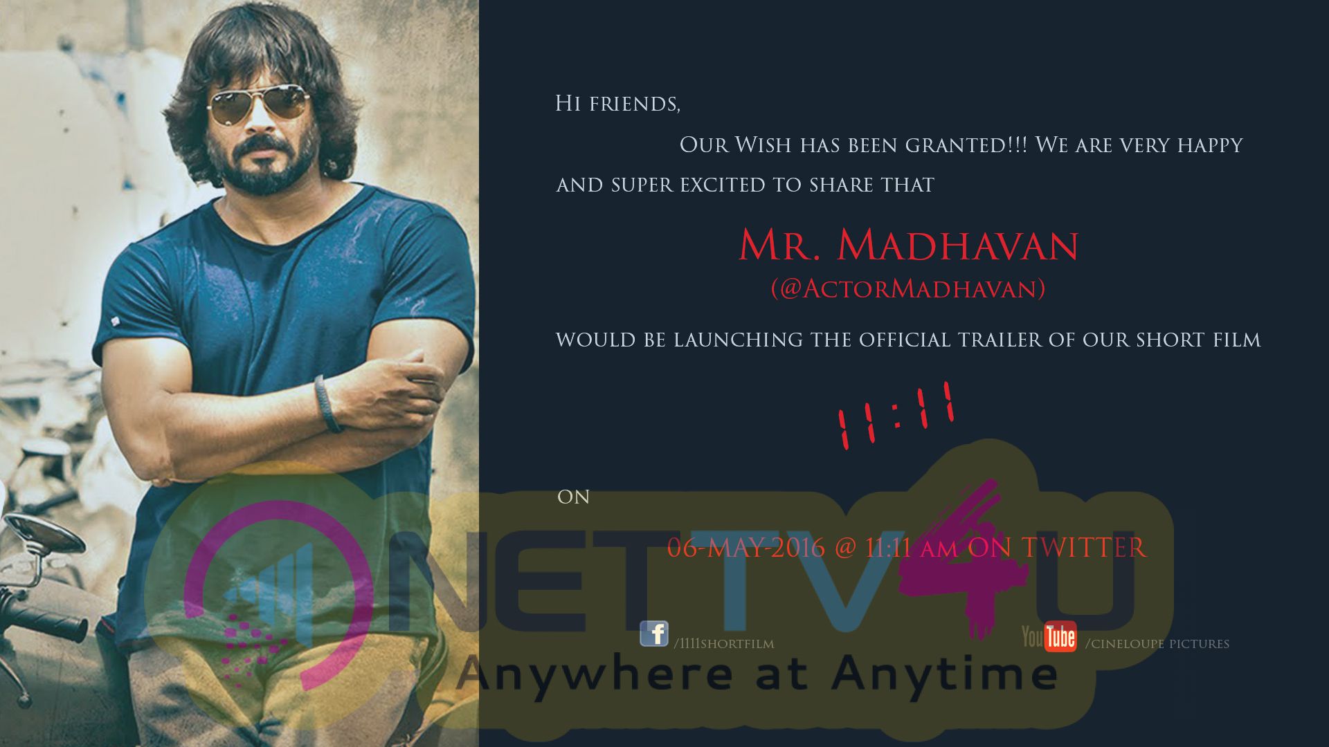 Actor Madhavan To Release 11:11 Short Film Trailer Images Tamil Gallery
