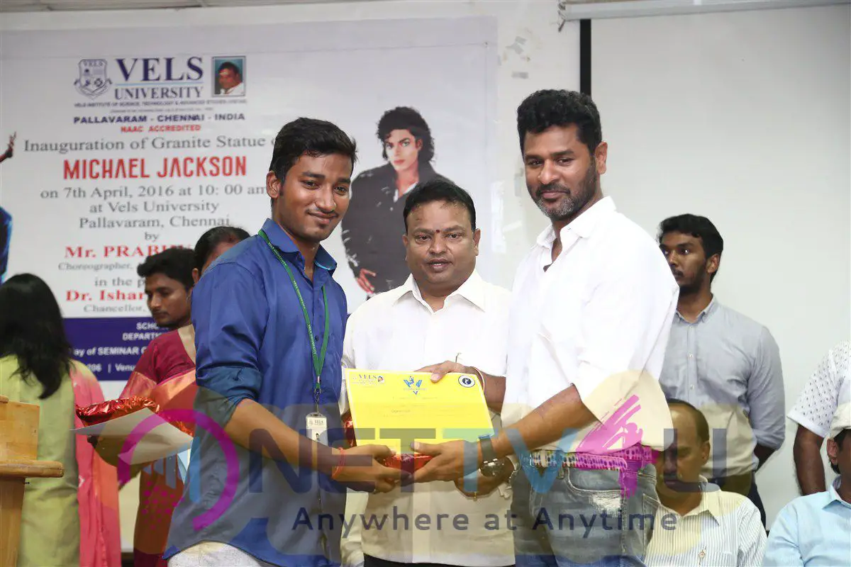 Actor Prabhu Deva Inaugurates Michael Jacksons Granite Statue Stills Tamil Gallery