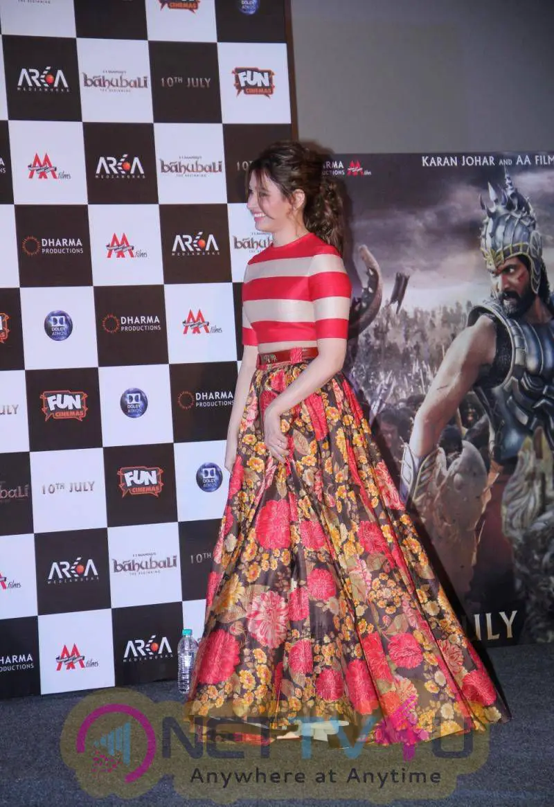 actress tamanna at baahubali movie trailer launch stills  1