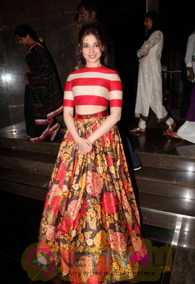 actress tamanna at baahubali movie trailer launch stills  13