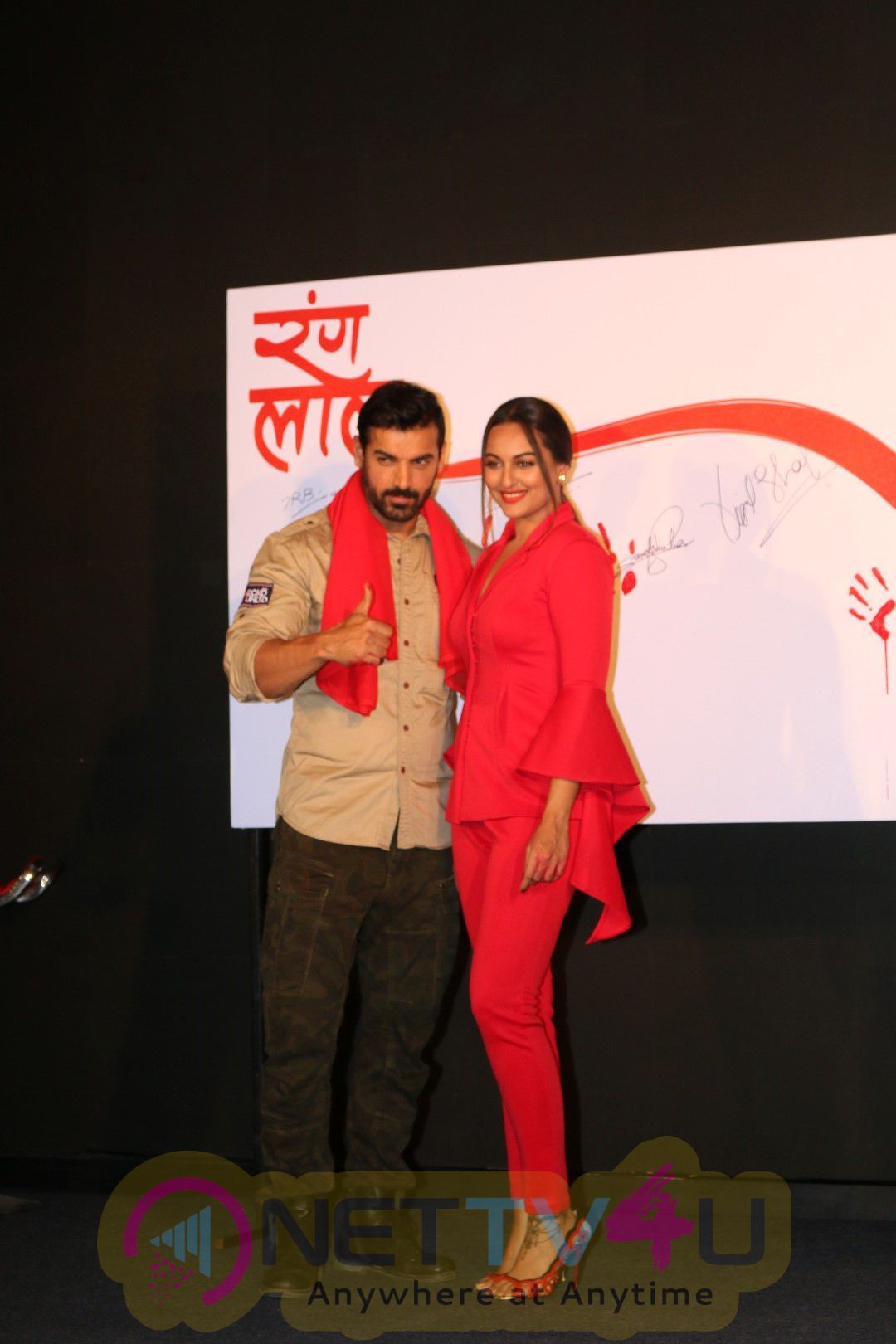 John Abraham & Sonakshi Sinha At Launch Of New Song Rang Laal From Film Force 2 Attractive Photos Hindi Gallery