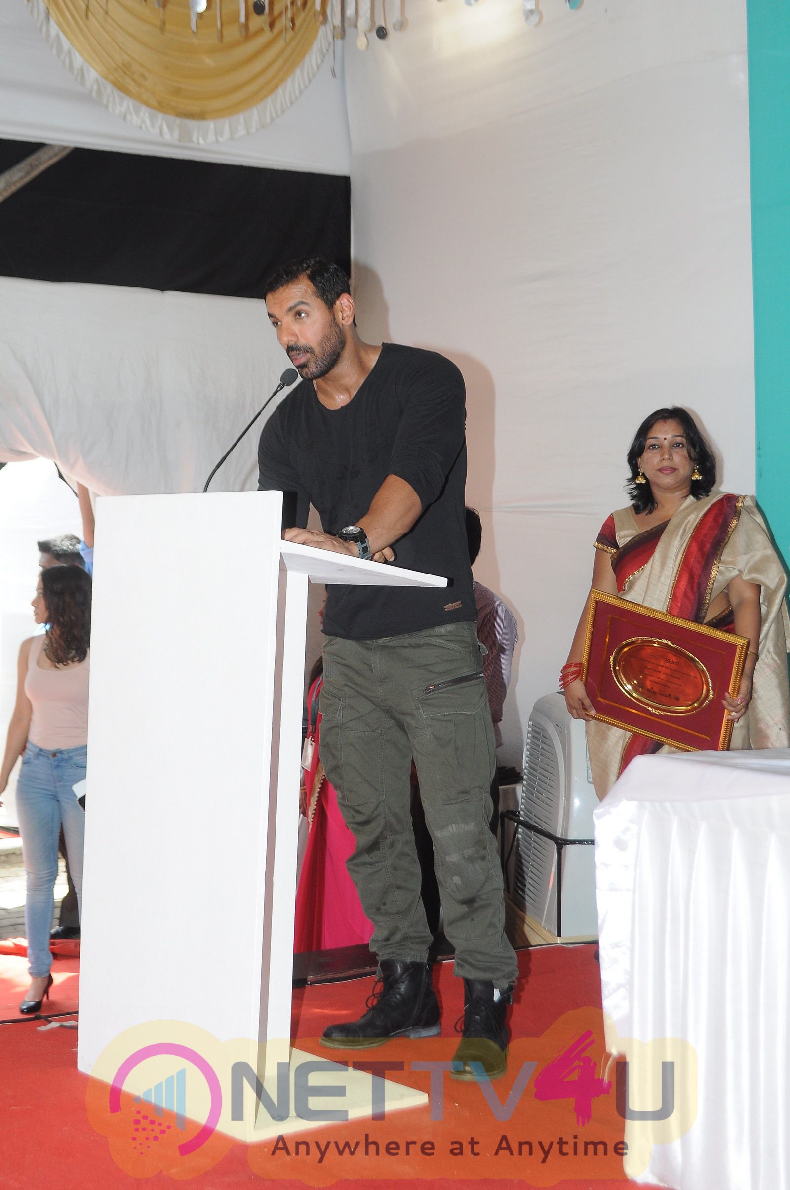 John Abraham At The Swachh Bhrat Plastic Bottle Recycling Initiative School Felicitation Ceremony Stills Hindi Gallery