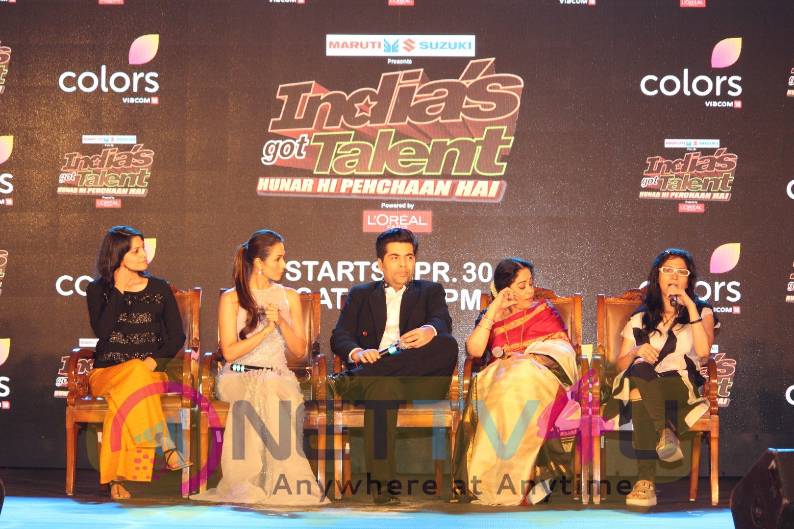 Karan Johar And Kirron Kher At The Launch Of India Got Talent Photos Hindi Gallery