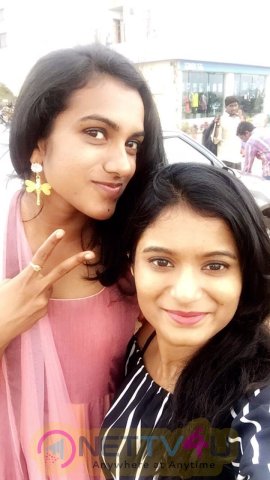 PV Sindhu Made A Fashionable Move With Shravya Varma Pics