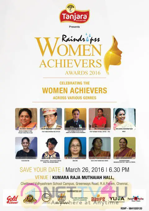 Press Invitation : Raindropss 4th Annual WOMEN ACHIEVER AWARDS Celebrating Women Achievers Across Various Genres On 26th March -