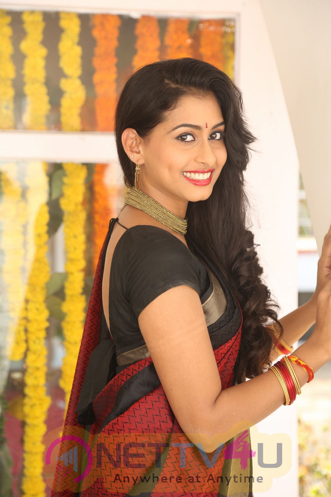 Telugu Actress Nithya Naresh Latest Beautiful Saree Stills Telugu Gallery